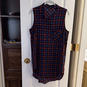 Lumiere Sleeveless Plaid Shirt Dress Size M EUC